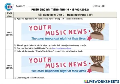 Phiếu HD học tuần từ 14-18.03