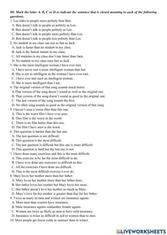 So sánh - Comparisons