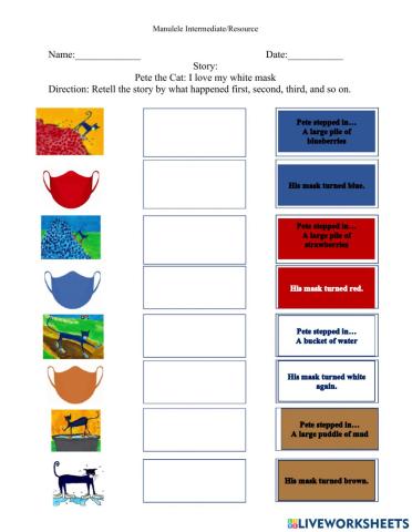 Pete The Cat I love my white mask