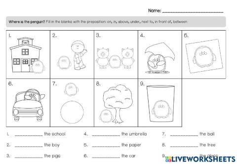 Prepositions of place