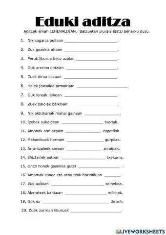 Eduki aditza 3 lehenaldian