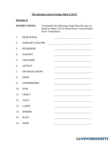 The Question About Fasting