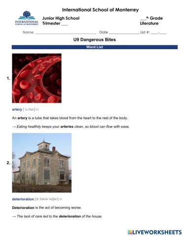 Spelling U9 Bites only words