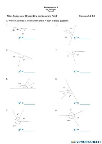 Angles on a Straight Line and Around a Point