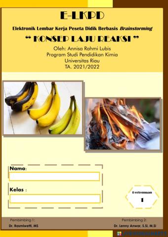 E-LKPD Laju Reaksi: Konsep Laju Reaksi