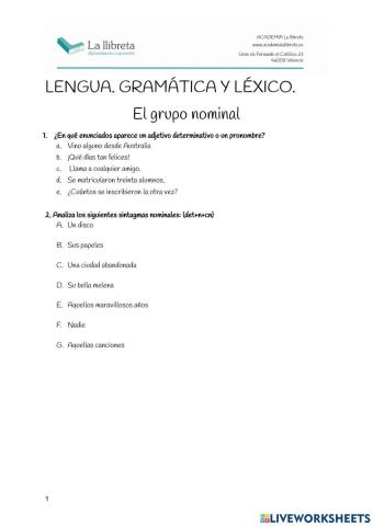 Lengua y Comentario de texto