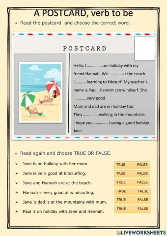A POSTCARD -On holiday-