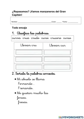 ¡A repasar manzaneros!