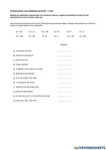 Operaciones con enteros