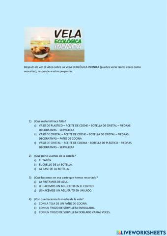 Vela ecológica infinita