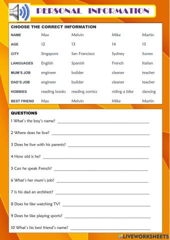 MIKE - personal information