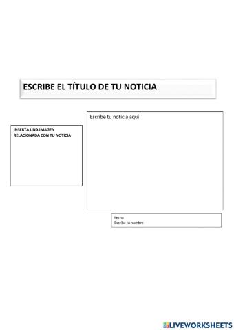 Escribe tu noticia