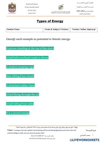 Science-Main types of energy