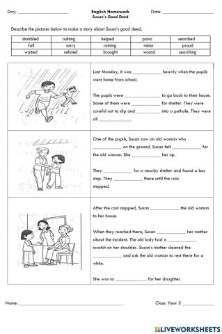 Homework - Susan's Good Deed