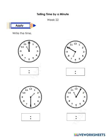 Telling Time by a Minute