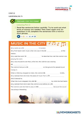 3RD -unit 12 pg 70 LISTENING