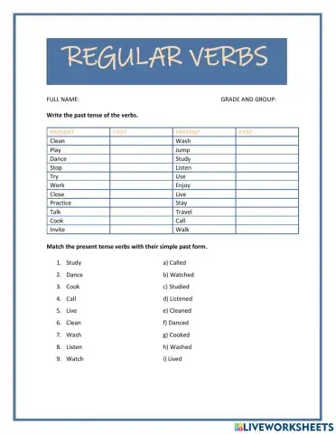 Regular verbs