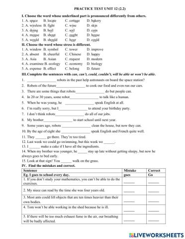 Practice test unit 12 2.2
