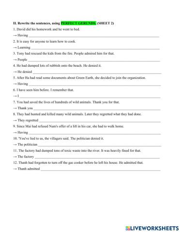 E11-unit 6-perfect gerund-sheet 2