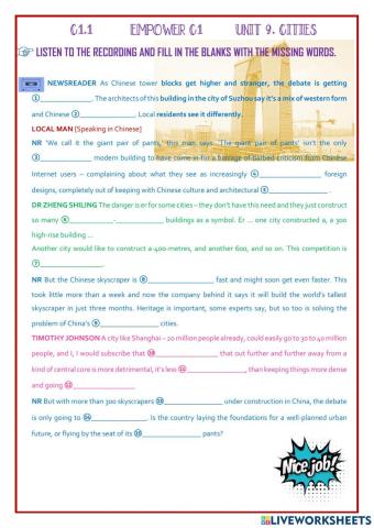 Listening Empower C1 unit 9