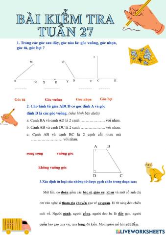 Bài kiểm tra tuần 27