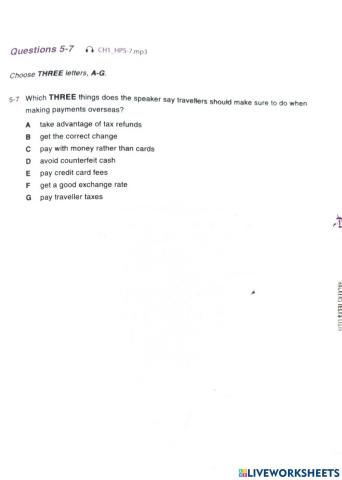 Listening hacker: topic 01: multiple choice - section 1 (5-7)