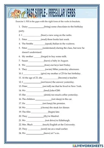 Past simple Tense - Irregular Verbs