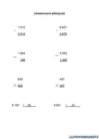 Operacions bàsiques