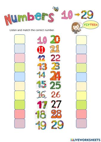 Numbers 10 - 29