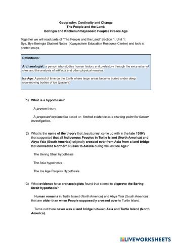 K.I. Peoples, the Bering Strait and Ice Age