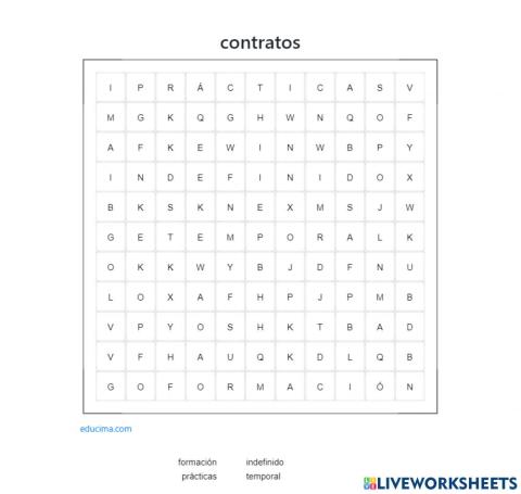 Contratos sopa de letras