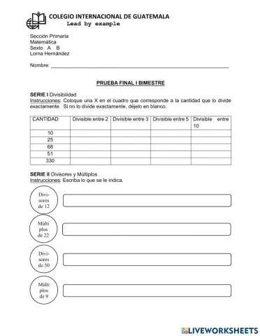 PRUEBA PRIMER BIMESTRE 1a. parte