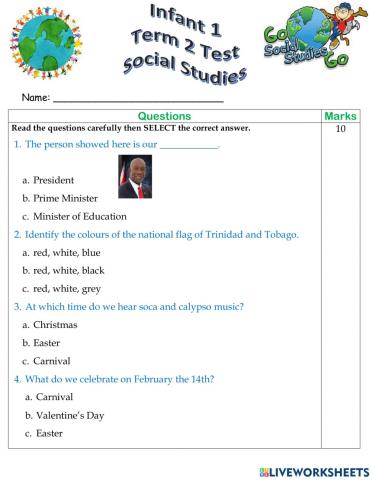 Social Studies Test