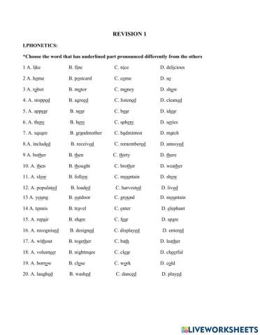 Revision for Mid term 2 grade 6