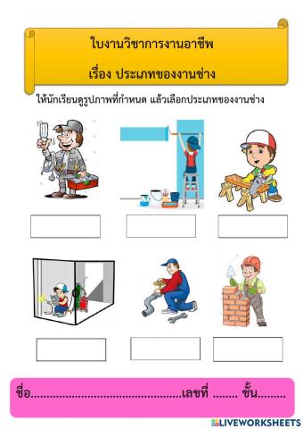 ประเภทของงานช่าง การงานอาชีพ ป.1