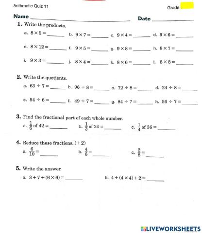 Math Quiz 11