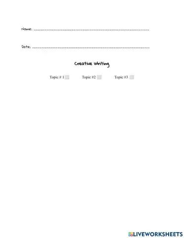 Creative Writing Template