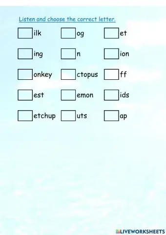 Ago phonic listen and choose k to short o