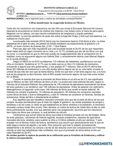 Lectura Analítica: Cifras mentirosas