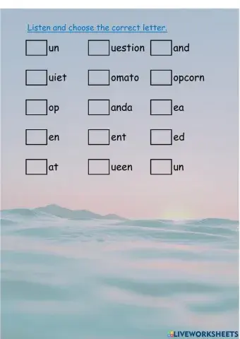 Ago phonic listen and choose p to t