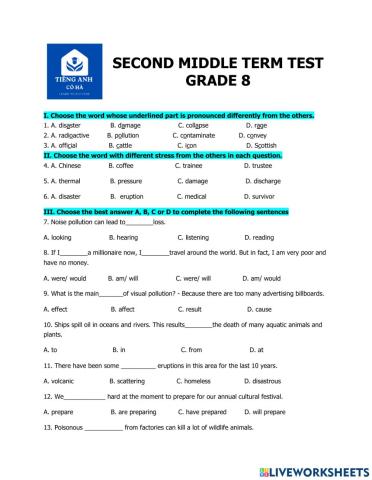 Second Middle Term Test
