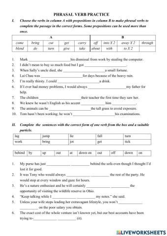 E9 - NC - Phrasal verbs practice