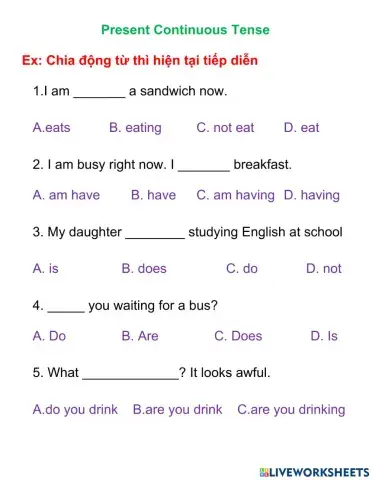 Present continuous tense