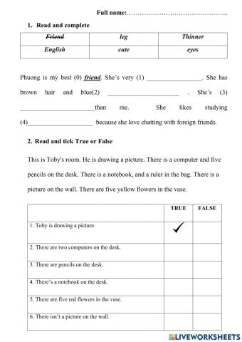 Review the first test- gade 4