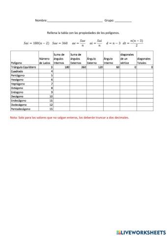 Propiedades de los Polígonos