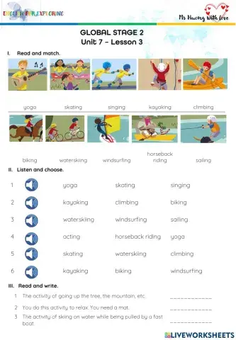 Global Stage 2, Unit 7 lesson 3