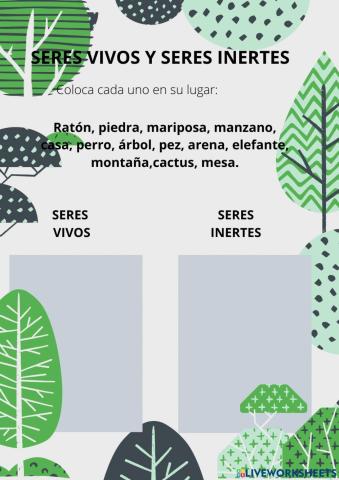 Seres vivos y seres inertes