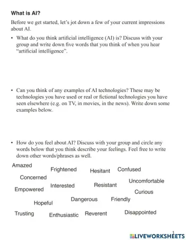 Ai worksheet