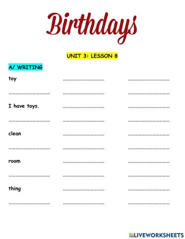 Hang Out Starter Unit 3 Birthdays Lesson 8