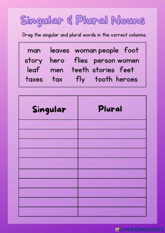 Plural nouns